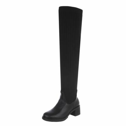 Damen Overknee-Stiefel - black Gr. 40