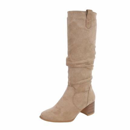 Damen High-Heel Stiefel - khaki Gr. 40