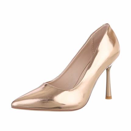 Damen High-Heel Pumps - gold Gr. 36