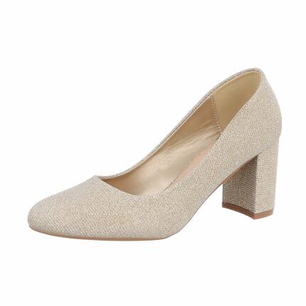 Damen High-Heel Pumps - gold Gr. 37