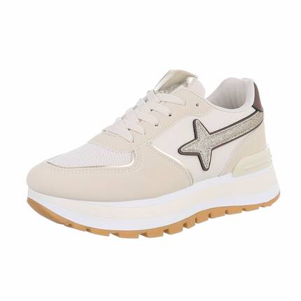 Damen Low-Sneakers - beige Gr. 36