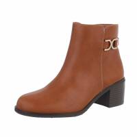 Damen High-Heel Stiefeletten - camel