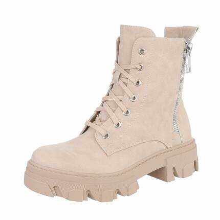 Damen Schnürstiefeletten - beige