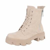 Damen Schnrstiefeletten - beige