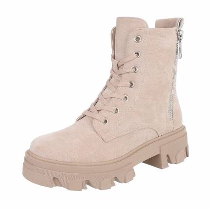 Damen Schnürstiefeletten - beige