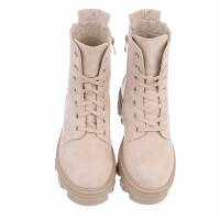 Damen Schnürstiefeletten - beige