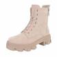 Damen Schnürstiefeletten - beige Gr. 41