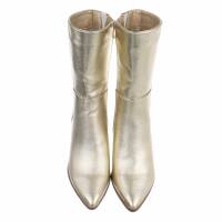 Damen High-Heel Stiefeletten - golden