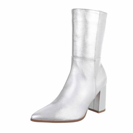 Damen High-Heel Stiefeletten - silver