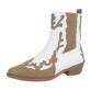 Damen Western- & Bikerboots - khakiwhite