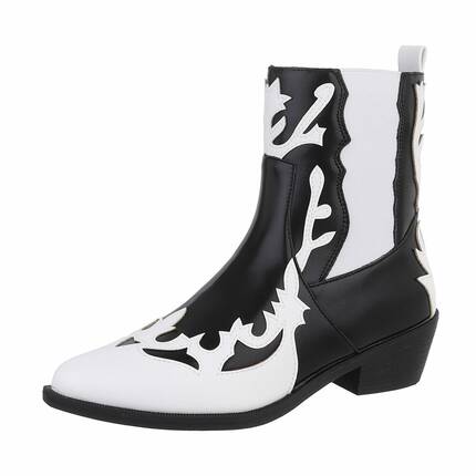 Damen Western- &amp; Bikerboots - whiteblack Gr. 36