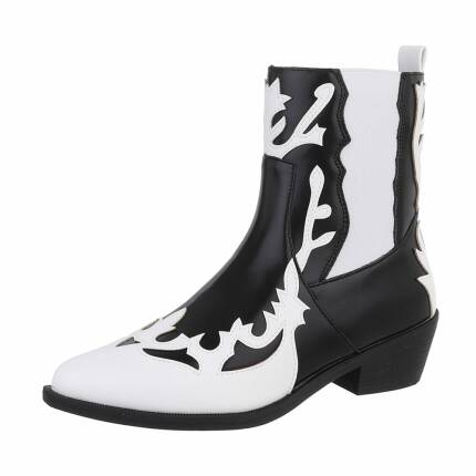 Damen Western- & Bikerboots - whiteblack Gr. 39