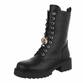 Damen Schnürstiefeletten - blackpu - 12 Paar