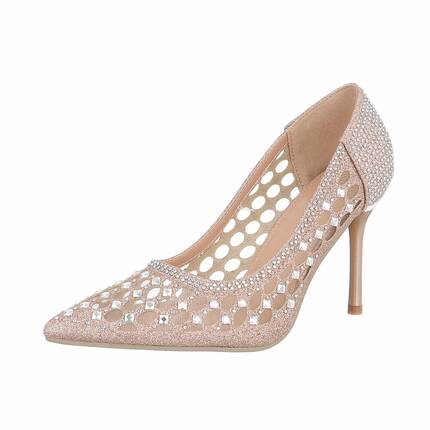 Damen High-Heel Pumps - champagne Gr. 37