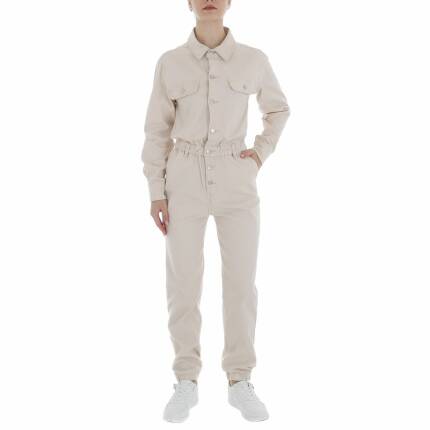 Damen Langer Jumpsuit von Laulia Gr. L/40 - cream