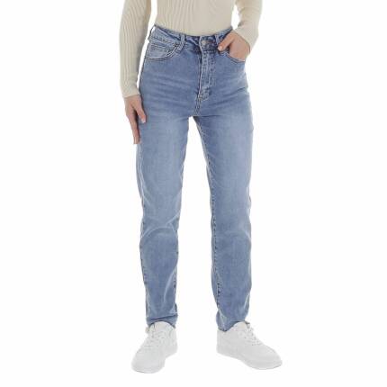 Damen High Waist Jeans von Laulia Gr. L/40 - blue