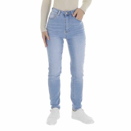 Damen High Waist Jeans von Laulia Gr. L/40 - blue