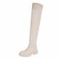 Damen Overknee-Stiefel - beige Gr. 37