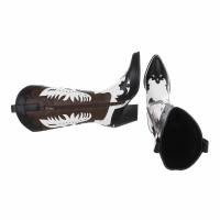 Damen Western- & Bikerboots - blackwhite