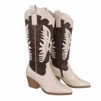 Damen Western- & Bikerboots - goldbeige