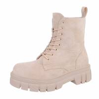 Damen Schnürstiefeletten - beige