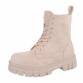 Damen Schnürstiefeletten - beige Gr. 36