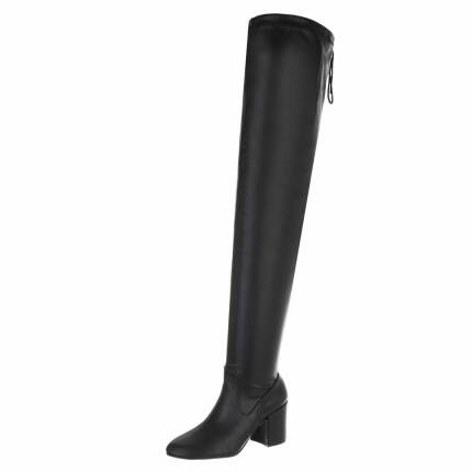 Damen Overknee-Stiefel - blackpu Gr. 38