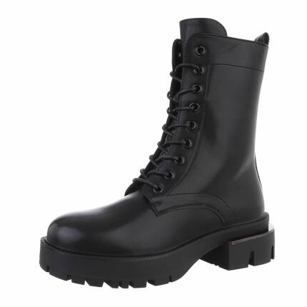 Damen Schnürstiefeletten - blackpu Gr. 39