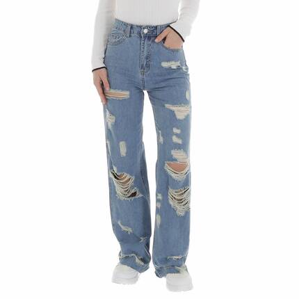 Damen High Waist Jeans von Laulia - blue