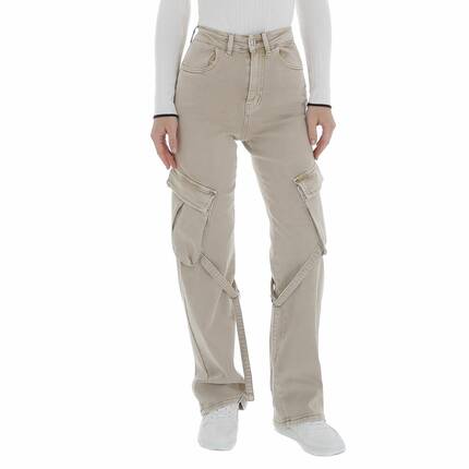 Damen High Waist Jeans von Laulia - beige