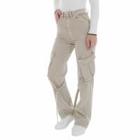 Damen High Waist Jeans von Laulia - beige