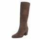 Damen Echtleder High-Heel Stiefel - khaki Gr. 36