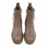 Damen High-Heel Stiefeletten - khaki