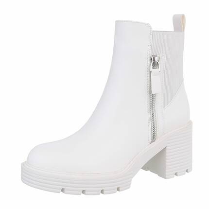 Damen High-Heel Stiefeletten - white