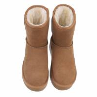 Damen Echtleder Winterstiefeletten - camel