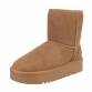 Damen Echtleder Winterstiefeletten - camel