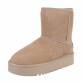 Damen Echtleder Winterstiefeletten - khaki Gr. 36