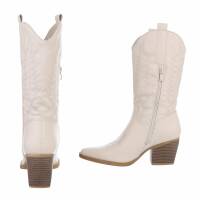 Damen Western- & Bikerboots - beigepu