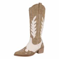 Damen Western- & Bikerboots - khakibeige