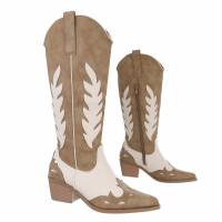 Damen Western- & Bikerboots - khakibeige