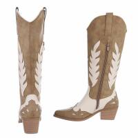 Damen Western- & Bikerboots - khakibeige