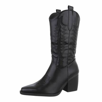 Damen Western- & Bikerboots - blackpu Gr. 41