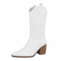 Damen Western- & Bikerboots - whitepu