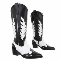 Damen Western- & Bikerboots - blackwhite