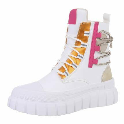 Damen Schnrstiefeletten - white - 12 Paar