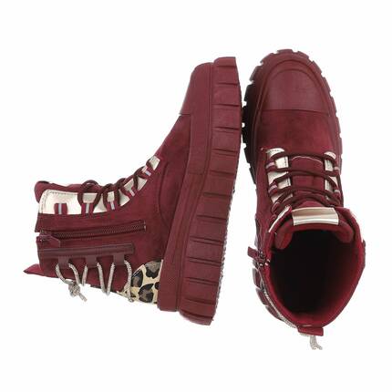 Damen Schnrstiefeletten - winered