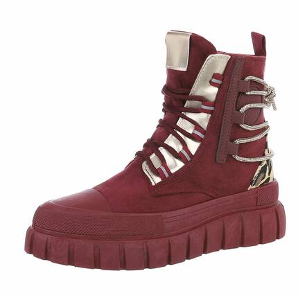 Damen Schnrstiefeletten - winered Gr. 36