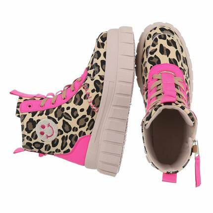 Damen Schnrstiefeletten - leopard