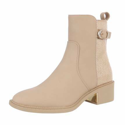 Damen High-Heel Stiefeletten - taupe Gr. 41