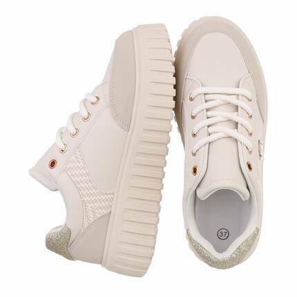 Damen Low-Sneakers - beige